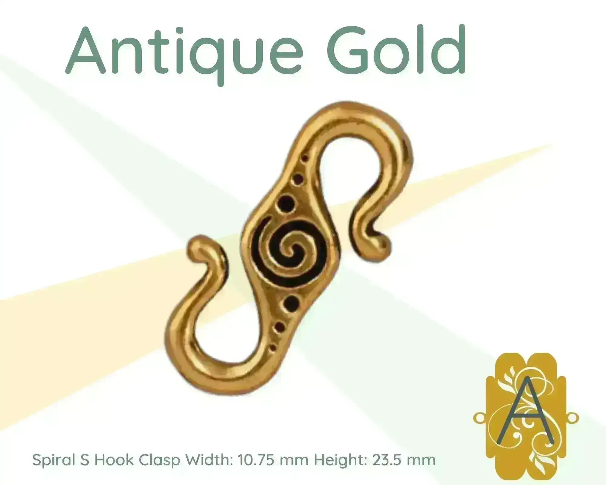 Spiral S Hook Clasps, 3 Finishes - Image 4