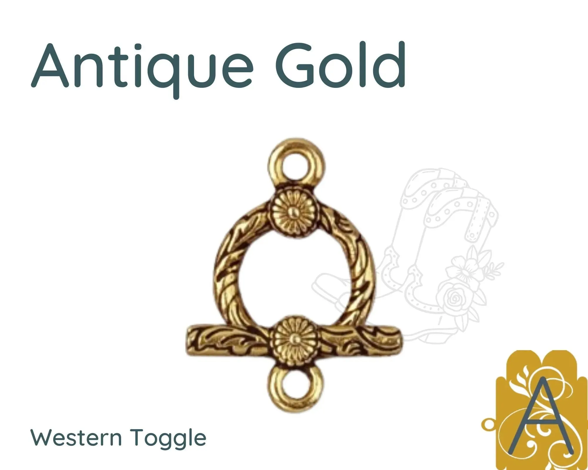 Western Toggle Clasps, 3 Finishes - Image 3