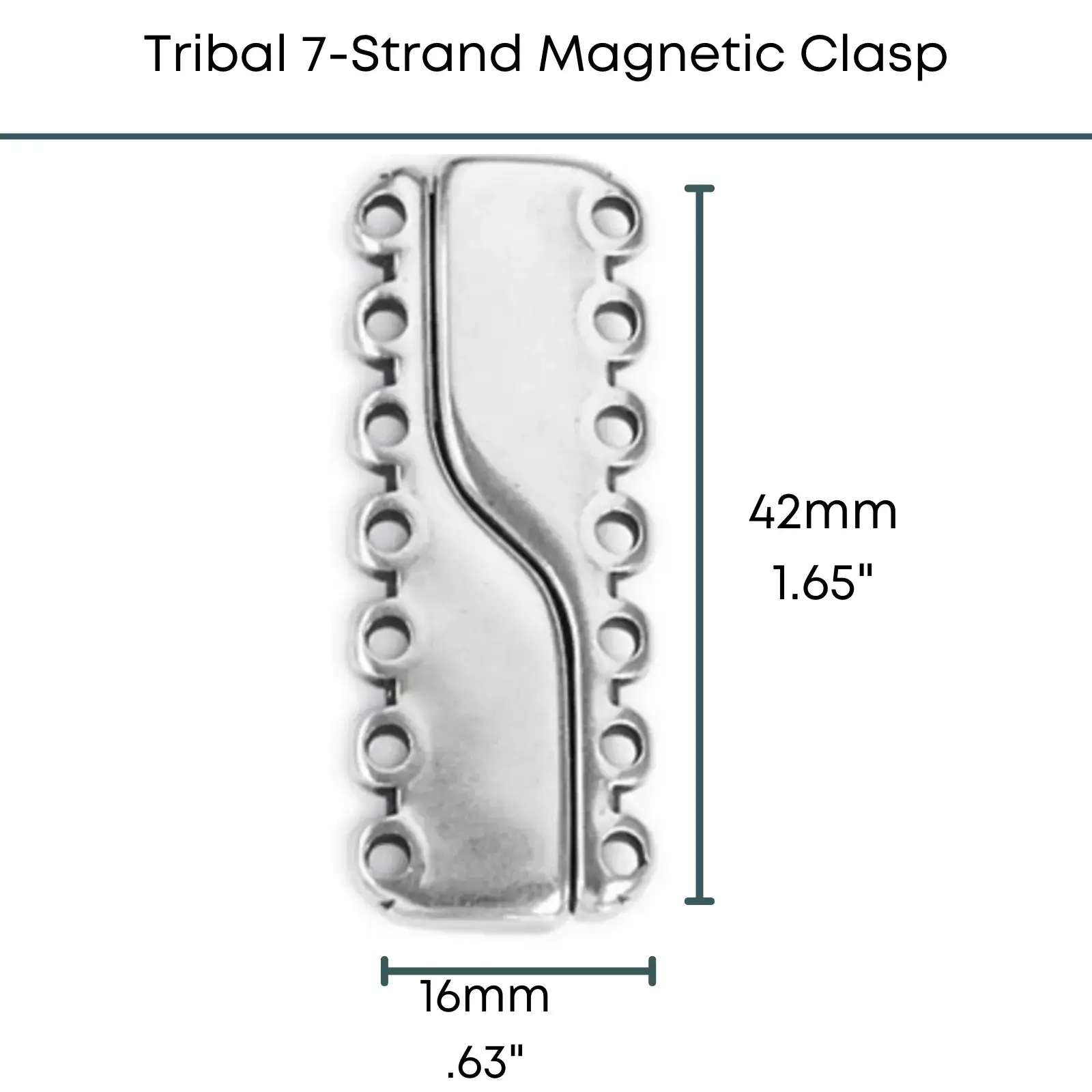 Tribal, 7-Strand Magnetic Clasp for Cuff Bracelets