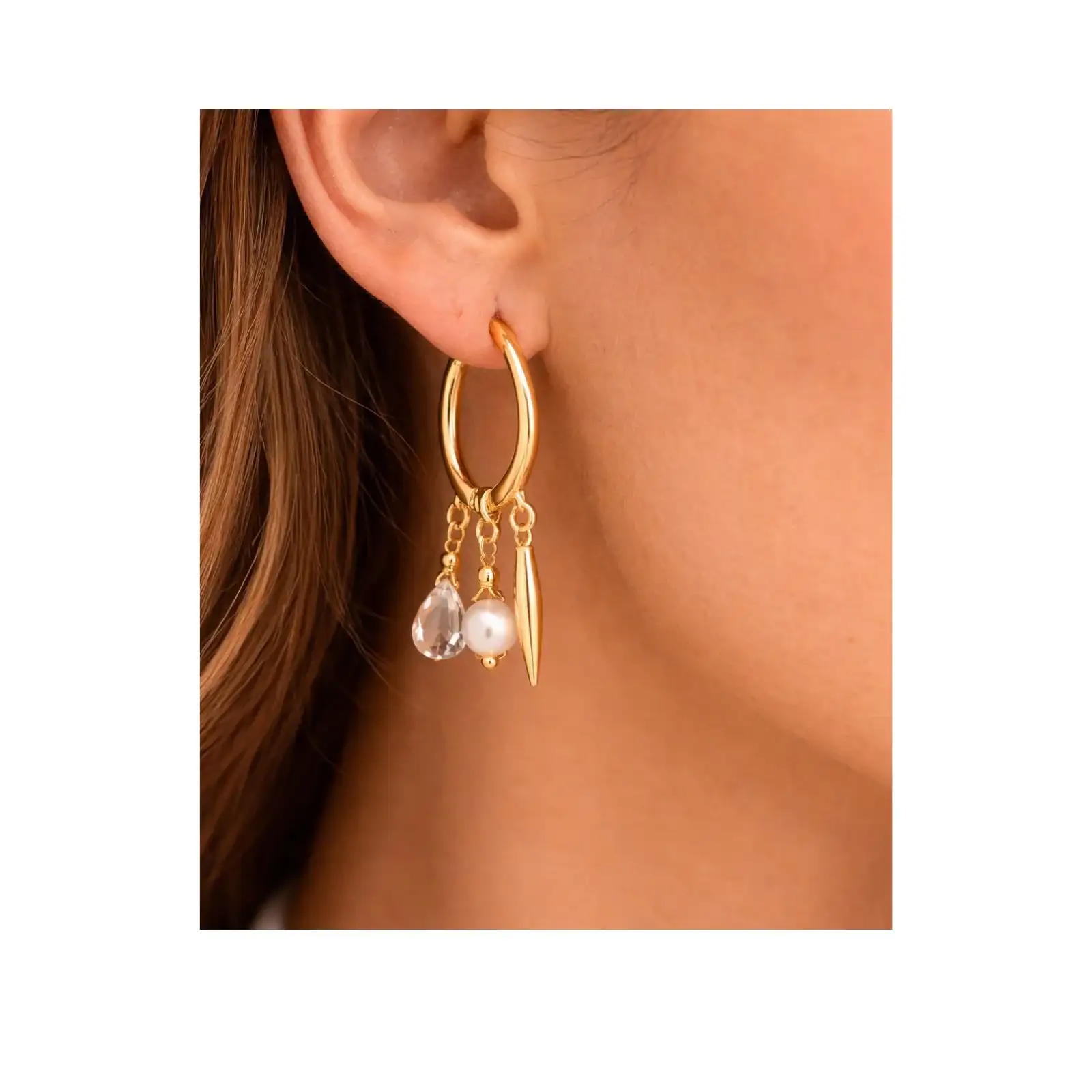 Triple Drop Leverback Earrings, 1 Pair - Image 4