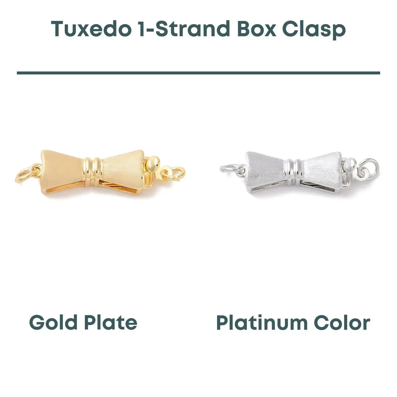 Tuxedo Box Clasp, 1-Strand, 1 Piece