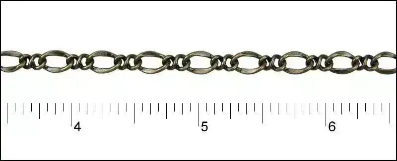 Twisted Figaro Euro Chain, Sold in 1-ft. Increments, Antique Brass, Antique Copper, Antique Silver, Gold, Silver Plated - Image 2