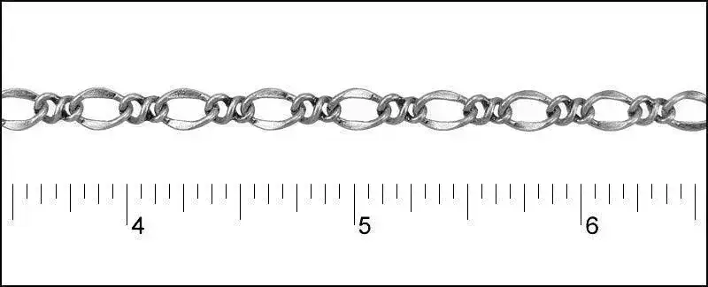 Twisted Figaro Euro Chain, Sold in 1-ft. Increments, Antique Brass, Antique Copper, Antique Silver, Gold, Silver Plated - Image 4