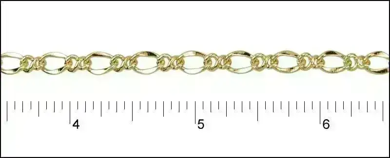 Twisted Figaro Euro Chain, Sold in 1-ft. Increments, Antique Brass, Antique Copper, Antique Silver, Gold, Silver Plated - Image 5