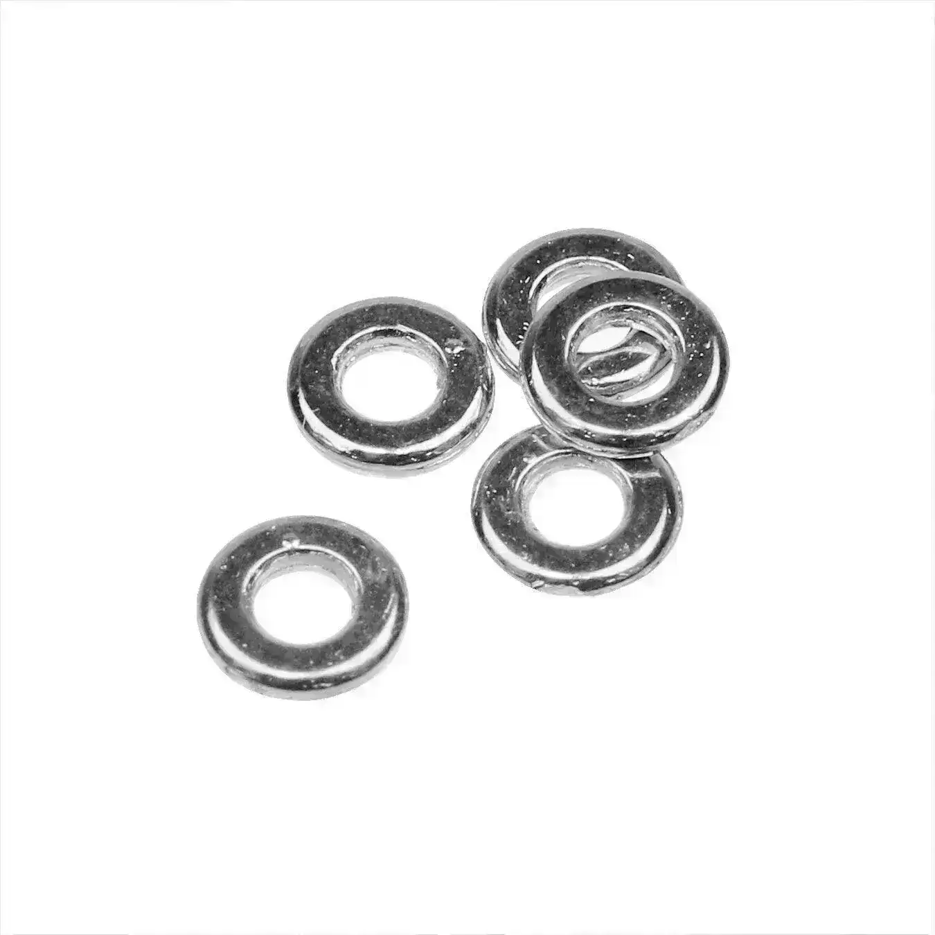 Washer or Spacer Beads for 2.5mm Leather, Single or Double in Antique Silver - Image 3