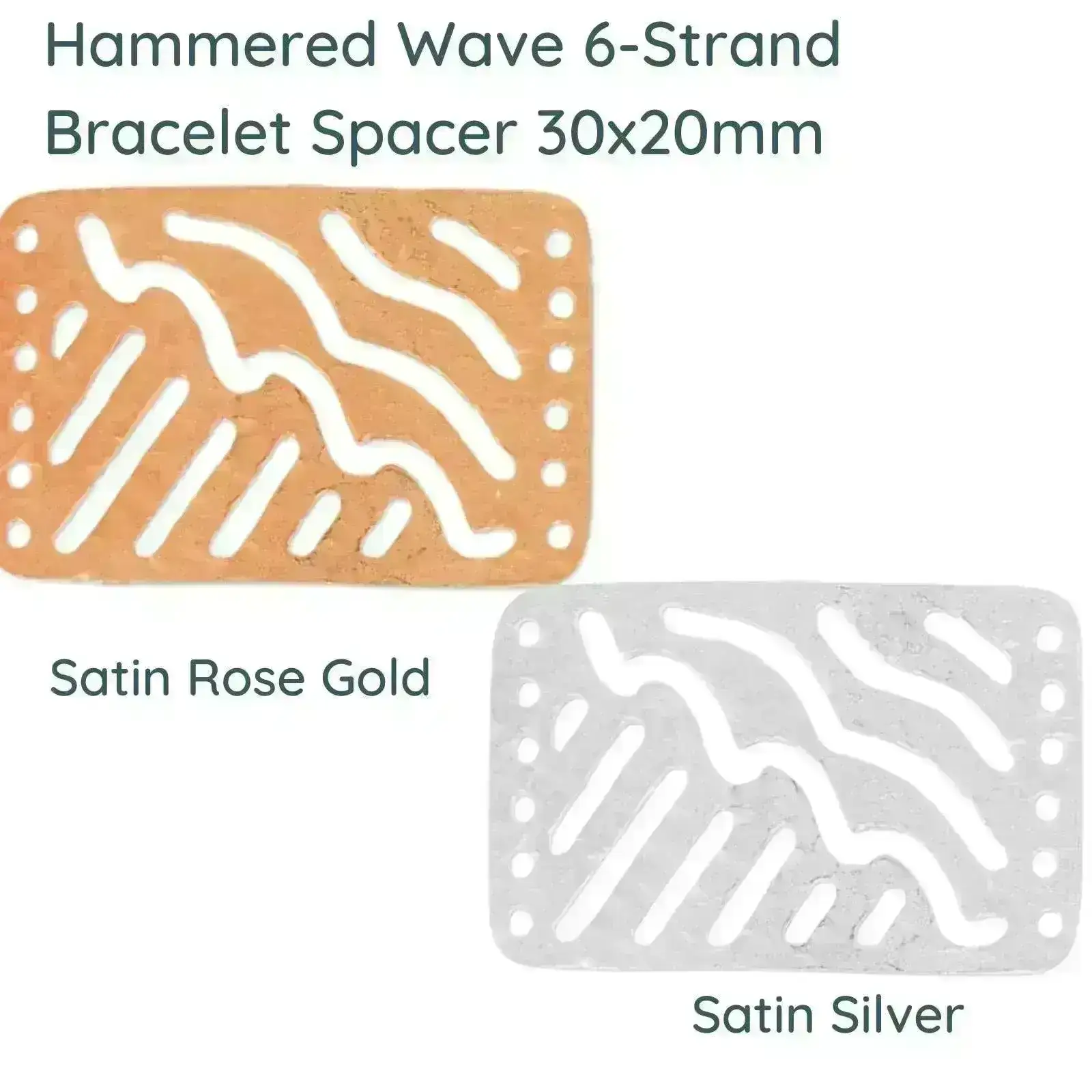 Wave, Hammered Bracelet Connector or Focal Element, 2 Finishes